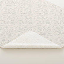 Ljusgrått Folk Blommig Scallop-mönster