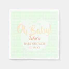 Ljusgrön bandbjörn Baby Shower Pappersservett
