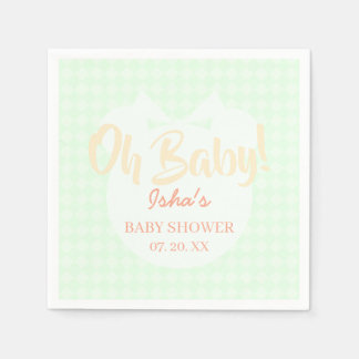 Ljusgrön bandbjörn Baby Shower Pappersservett