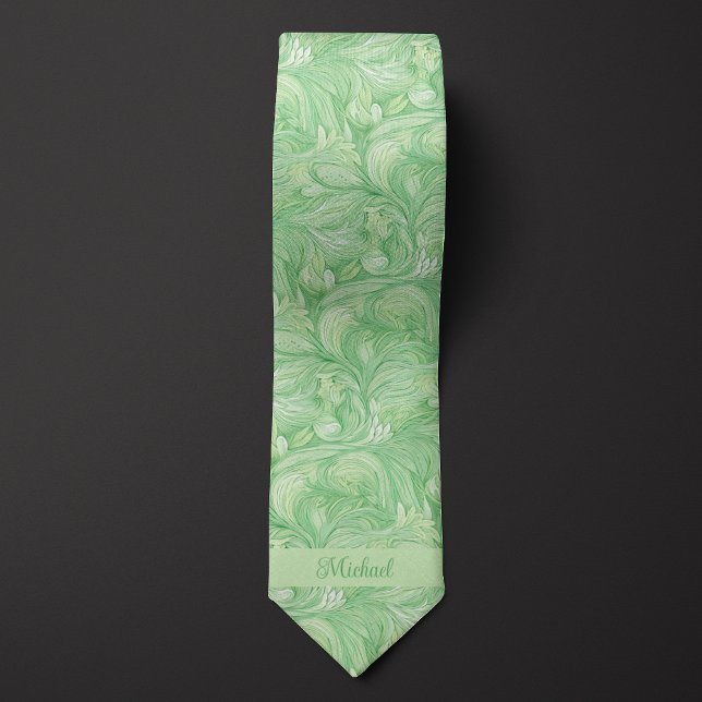 Ljusgrön Botanisk Monogram Slips (Skapare uppladdad)