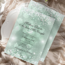 Ljusgrön Elegant Silver Glitter Bröllop