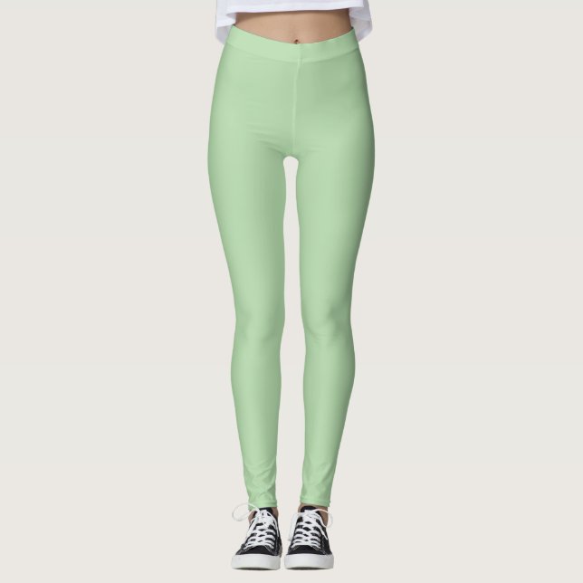 Ljusgrön enfärgad  leggings (Framsida)
