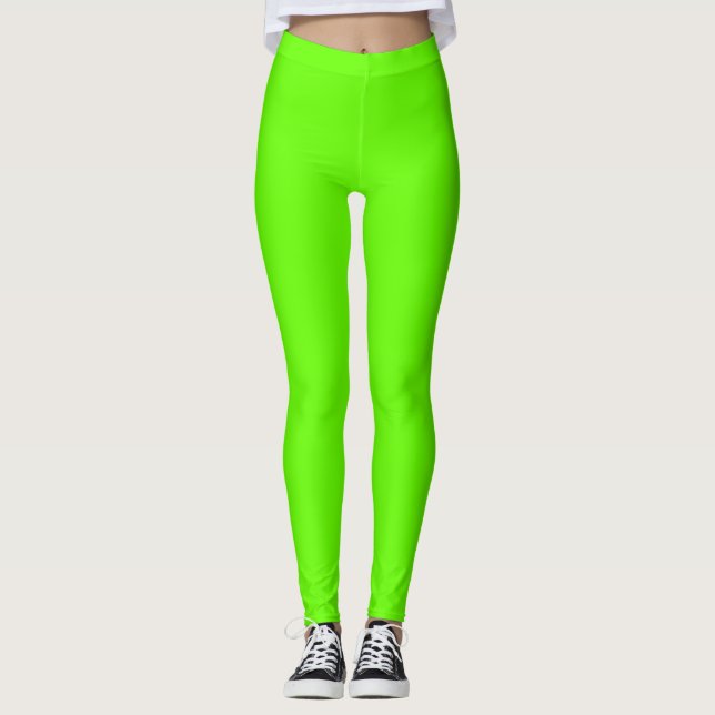 Ljusgrön Färg Solid Enkel Leggings (Framsida)