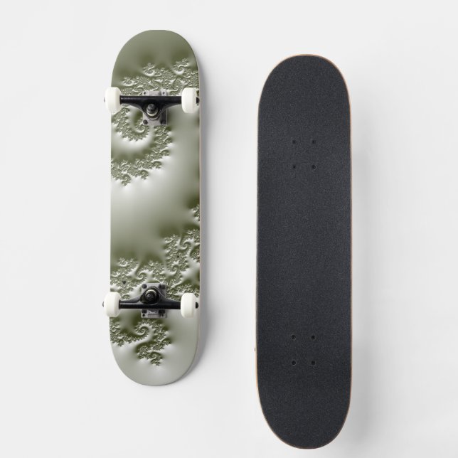 Ljusgrön fraktal designad slips mini skateboard bräda 18,5 cm (Framsida)