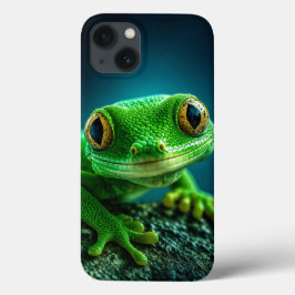 Ljusgrön Geckorödla Makro Närbild