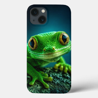 Ljusgrön Geckorödla Makro Närbild