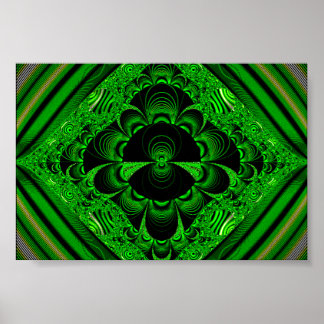 Ljusgrön geometrisk diamantdesign poster