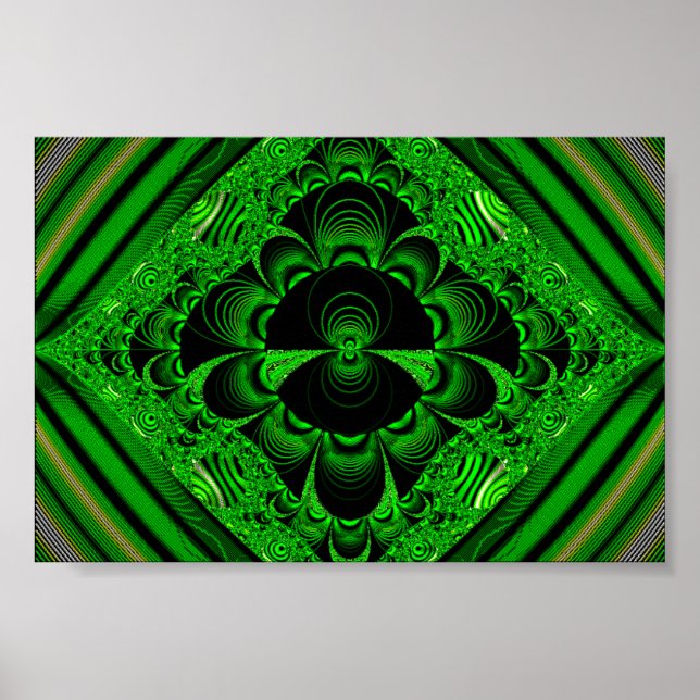 Ljusgrön geometrisk diamantdesign poster (Framsidan)