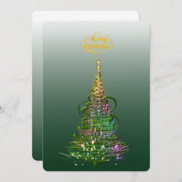 Ljusgrön julgrans platta julkort inbjudningar