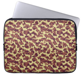 Ljusgrön kamouflageprickig retro svart och röd söm laptop fodral