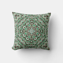 Ljusgrön, mint- och brun mandala.