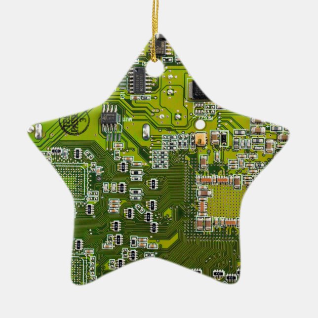 Ljusgrön PCB-kretskortdesign för IT-proffs Julgransprydnad Keramik (Framsidan)