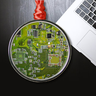 Ljusgrön PCB-kretskortdesign för IT-proffs Julgransprydnad Metall