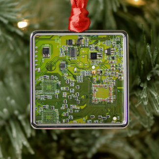 Ljusgrön PCB-kretskortdesign för IT-proffs Julgransprydnad Metall