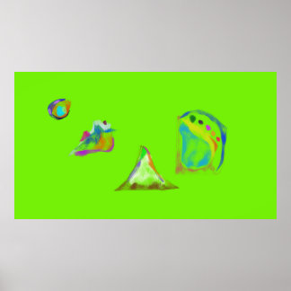 Ljusgröna enkla abstrakta föremål poster