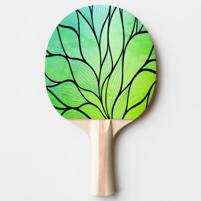Ljusgröna nyanser Kreativt lövmönster  Pingisracket (Framsidan)