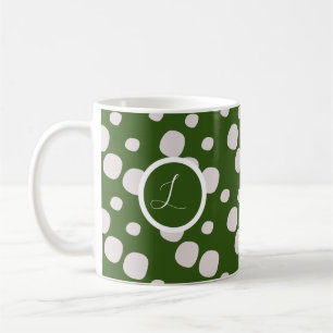 Ljusgröna rosa prickar initial kaffemugg