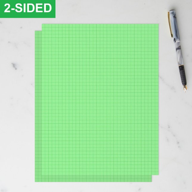 Ljusgröna rutnätspappersark (hela sidor)  brevhuvud (printable school green graph papers)