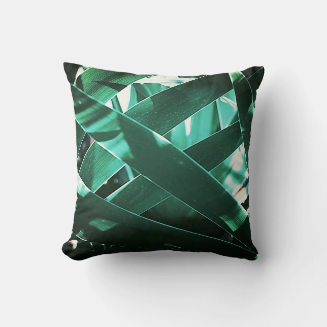 Ljusgröna växtblad Kuddslips Kuddcover Kudde (Framsida)