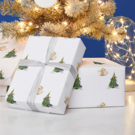 Ljusgrönt julträ inpapperspapper  presentpapper