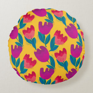 Ljusgubbsblommor: Elegant, sömlös Rund Kudde