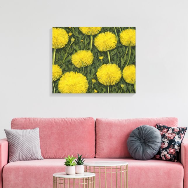 ljusgul åker med maskrosor konsttryck canvastryck (Insitu (Vardagsrum))