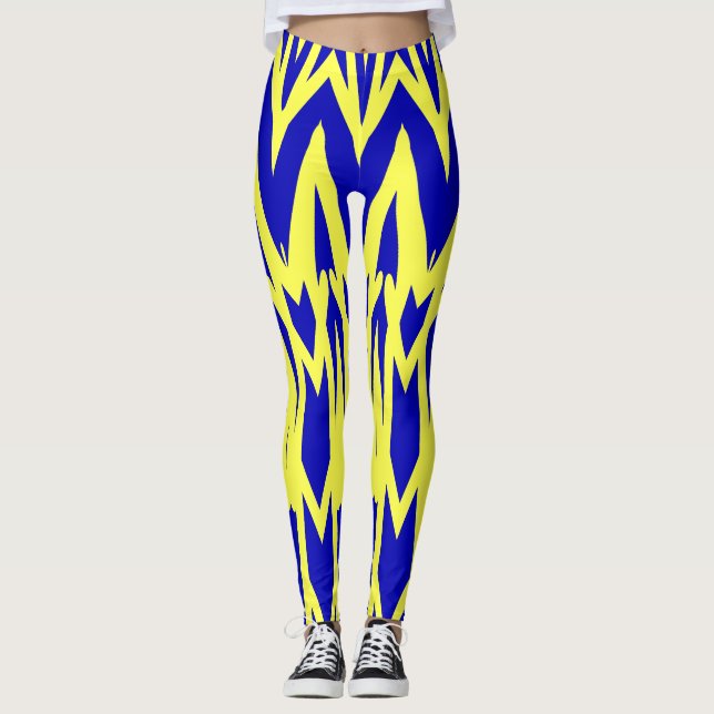 Ljusgul blå klassisk "Ratti_Creative_Arts" Leggings (Framsida)