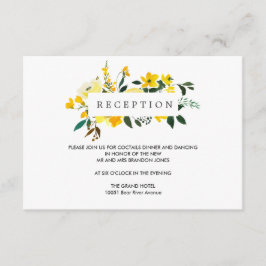 Ljusgul Blomma BRÖLLOPS  Mottagningskort Tilläggskort