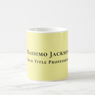 Ljusgul Enkel Elegant Professionell Modern Kaffemugg