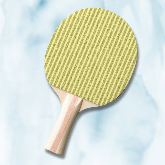 Ljusgul glitterstil vertikala ränder pingisracket (Skapare uppladdad)