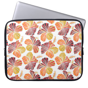 Ljusgul hawaiisk design med tropiska växter och hi laptop fodral