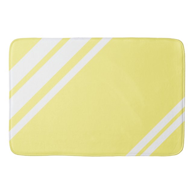 Ljusgul : Moderna linjer i vitt Badrumsmatta (Framsidan)
