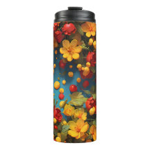 Ljusgul och röd blommig mönsterdesign