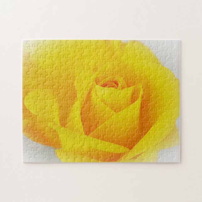 Ljusgul Ros Blomma Blommig Konstpussel Pussel (Horisontell)