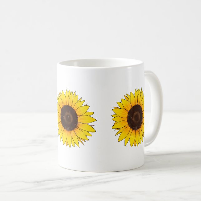 Ljusgul solblomma blommar kaffemugg (Framsida höger)