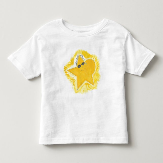 Ljusgul stjärna  t shirt (Framsida)