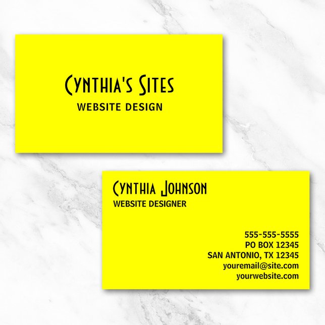 Ljusgul Visitkort (Bright Yellow Business Card)