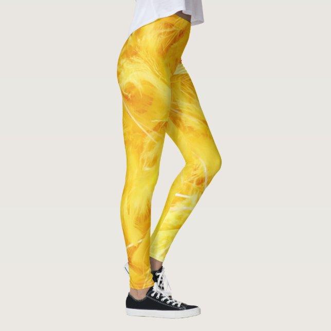Ljusgula fjädrar leggings (Höger)