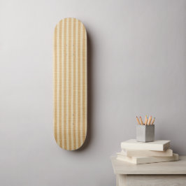 Ljusgula randiga trådade tygmönster mini skateboard bräda 18,5 cm