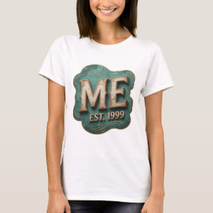 Ljusgult Guld ME EST 1999 Slogan Design T Shirt