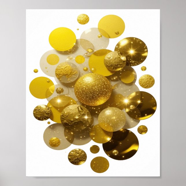 Ljusgult GULDGLITTER Poster (Framsidan)