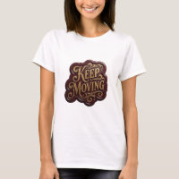 Ljusgult KEEP MOVING Konstnärligt Motiv