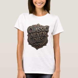 Ljusgult Klassiskt Aldrig Dör Konstnärligt Motiv T Shirt