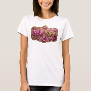 Ljusgult NEW YORK Grafisk T-shirt