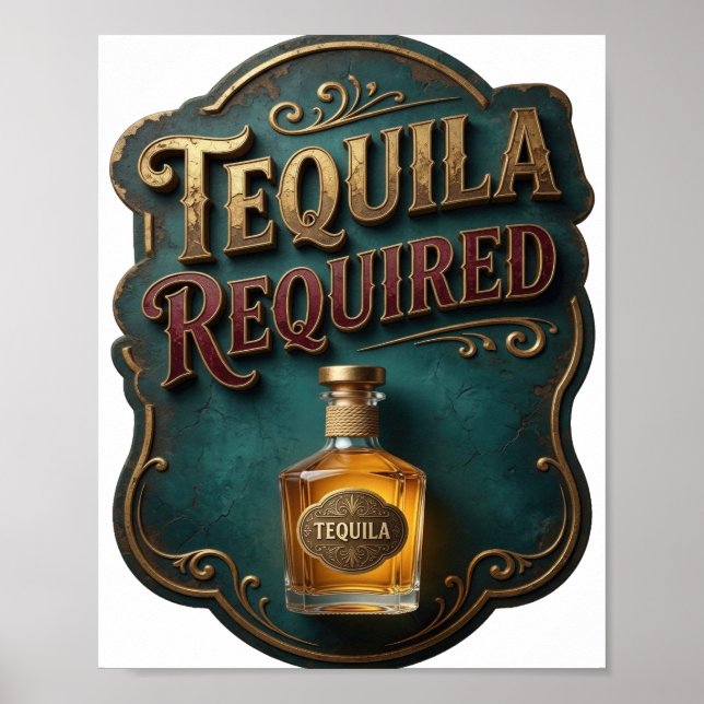Ljusgult TEQUILA KRÄVS Poster (Framsidan)