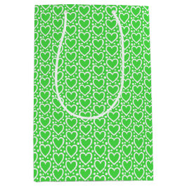 LJUSHJÄRTA GRÖNT OCH VITA VALENTINES DAY HJÄRTOR