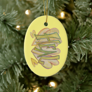 Ljushjärter Ord Art Helgdag Gift Ornament