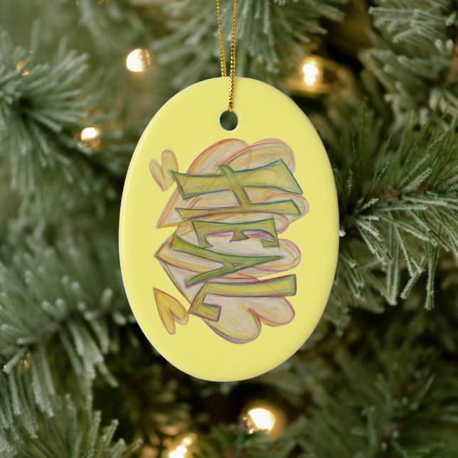Ljushjärter Ord Art Helgdag Gift Ornament (Träd)