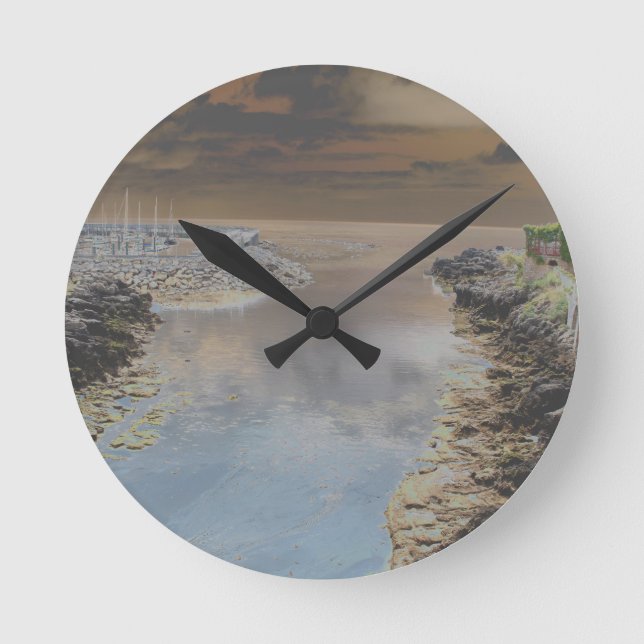 Ljushus i Cascais Portugal Rund Klocka (Framsida)