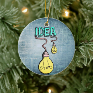 Ljusinspiration - Retro Light Bulb Julgransprydnad Keramik